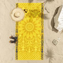 Serviette de plage - 100 x 200 cm - jaune - LE JACQUARD FRANCAIS
