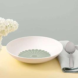 6 assiettes creuses à pâtes - décor floral vert - VILLEROY & BOCH